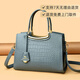 JINGSHI鱷魚(yú)紋大容量手提包女2026新款氣質(zhì)百搭中年媽媽斜挎包母親節禮物 藍色