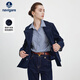 Navigare意大利小帆船短款直筒風(fēng)衣女裝春季簡(jiǎn)約通勤外套小個(gè)子雙排扣大衣 海軍藍 M