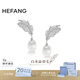 HEFANG何方珠寶白水晶羽毛耳環(huán)耳飾高級感生日禮物三八節女神禮物送女友 銀色/耳環(huán)款