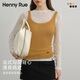 Henny Rue法式吊帶背心女含羊毛花邊針織內搭春夏無(wú)袖上衣打底衫修身顯瘦 孟菲斯黃 M （建議80-110斤）