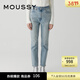 moussy 新品經(jīng)典水洗鉛筆褲小腳牛仔褲女010GAA12-2730 111淺藍色 XL