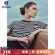 Navigare意大利小帆船短袖條紋T恤衫女25夏季新品圓領(lǐng)百搭體恤衫時(shí)尚上衣 黑白條紋 M