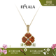 翡拉拉（fellala）「幸運四葉草」項鏈雙面戴紅色鎖骨鏈白色頸鏈生日節日女友禮物 棕色