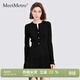 MeetMetro瑪依爾法式針織連衣裙女2026春新款氣質(zhì)收腰顯瘦A字裙 黑色【現貨閃電發(fā)】 M