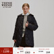 Teenie Weenie小熊女裝羽絨服2025年冬季新款休閑舒適保暖長(cháng)款外套 黑色 XS