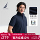 諾帝卡（NAUTICA）男裝26春夏新款棉氨珠地多色短袖POLO衫男KE5101 藏青4NV 2XL