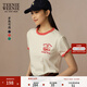 Teenie Weenie小熊女裝T恤夏季清新休閑活力撞色圓領(lǐng)短袖 紅色 L