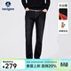Navigare意大利小帆船男士牛仔褲冬季保暖通勤小腳褲中腰彈力休閑褲 暗夜黑 29 碼