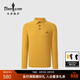 比音勒芬【親膚干爽】春秋季男士上衣輕商務(wù)休閑百搭多色長(cháng)袖polo衫打底衫 23深黃 XL （110）