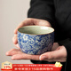 唐豐（TANGFENG）老陶泥青花杯家用復古典雅功夫茶杯個(gè)人專(zhuān)用主人杯品茗杯單杯禮盒 老陶泥青花直邊杯