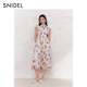 SNIDEL連衣裙女26春夏新品優(yōu)雅木耳領(lǐng)收腰小飛袖印花SWFO261300 粉色 S (0)