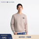 Tommy Hilfiger秋冬男裝純棉潮流美式休閑磨毛徽章刺繡圓領(lǐng)運動(dòng)套頭衫衛衣 咖色HE6 L （推薦：150-165斤）