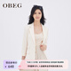 OBEG歐碧倩簡(jiǎn)約一?？蹥赓|(zhì)通勤修身小西裝外套女裝夏季10442001 奶油白 XS /155/34