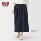 MUJI 女式 木棉混 輕量牛仔 裙褲 褲子女款26年春季 休閑褲 女裝 藏青色 M (160/66A)