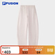 FILA FUSION斐樂(lè )潮牌針織長(cháng)褲女2025冬季新款時(shí)尚休閑寬松彎刀褲 桃妖妖粉-PK L 170/70A/L