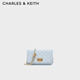 CHARLES&KEITH經(jīng)典菱格鏈條小方包單肩斜挎包CK2-70160131海鹽藍 S