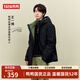 鴨鴨（YAYA）王一博同款羽絨服男女短款冬季新款戶(hù)外登山加厚防寒工裝夾克外套 黑色 XL (180)