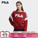 FILA 斐樂(lè )官方女子套頭衛衣2025春季時(shí)尚休閑拼色針織長(cháng)袖上衣