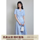 獨束大碼女裝夏少女感時(shí)尚套裝微胖mm清爽減齡襯衫+半裙兩件套 晴空藍-上衣 L (尺碼：2) (尺碼：2)