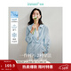 茵曼（INMAN）章若楠同款歐若風(fēng)天絲薄開(kāi)衫女裝襯衫2026夏季新品長(cháng)袖襯衣 多扣款錢(qián)布雷藍-18424138 L