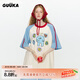 古由卡（GUUKA）潮牌卡通創(chuàng  )意短袖t恤女士打底衫夏季新款情侶五分半截袖純棉寬松 奶油白 M