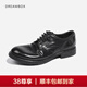 dreambox鈞博皮鞋男商務(wù)正裝意大利馬臀皮復古手工沿條縫線(xiàn)男鞋 黑色 41