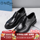 金利來(lái)（Goldlion）男鞋秋季大碼頭層牛皮透氣系帶大頭鞋時(shí)尚商務(wù)正裝男士皮鞋鞋子男 黑色 41