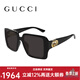 古馳（GUCCI）墨鏡時(shí)尚輕奢GG1692SA方形大框復古板材開(kāi)車(chē)駕駛遮陽(yáng)太陽(yáng)鏡女款 001黑金色