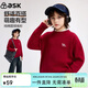 ASK JUNIOR兒童毛衣2026春中大童圓領(lǐng)套頭針織衫男童毛衫上衣 紅色 150