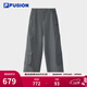 FILA FUSION斐樂(lè )潮牌梭織長(cháng)褲女春季新款時(shí)尚寬松休閑工裝褲 默魅灰-DY XS