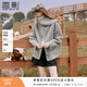 香影【羊毛+駱駝絨】短款雙面呢大衣女2025冬季新款灰色毛呢外套 淺灰 M 160/84A/95-110斤