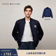 Tommy Hilfiger【雙面穿】秋冬男女休閑美式學(xué)院滿(mǎn)印棒球領(lǐng)飛行員夾克外套 藏青色/深藍色DW5 L （推薦：150-165斤）