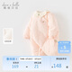 戴維貝拉新生兒夾棉加厚爬服秋裝女寶寶連體衣嬰兒衣服