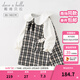 戴維貝拉（DAVE＆BELLA）女童連衣裙小香風(fēng)格子裙兒童公主裙洋氣寶寶裙子春季新款童裙 黑白格【現貨】 90 cm（建議身高80-90cm）