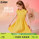 ASK JUNIOR女童襯衫連衣裙夏季薄款中大童時(shí)尚純色Polo領(lǐng)兒童公主裙
