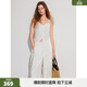 ELLE2025春季新款提花氣質(zhì)吊帶連衣裙女設計感度假風(fēng)小眾純棉裙子 白色 S