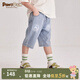 PawinPaw【冰氧酷】卡通小熊童裝夏男童涼感水洗牛仔短褲 Indigo牛仔藍色/55 110 cm