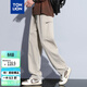 唐獅（TonLion）2026春夏季休閑褲男士工裝褲寬松直筒褲痞帥薄款時(shí)尚彎刀褲