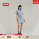 Levi's李維斯女士美式短款時(shí)尚潮流收腰顯瘦藍色ins風(fēng)牛仔連衣裙 淺藍色 S