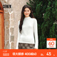 森馬（Semir）長(cháng)袖t恤女短款半高領(lǐng)薄絨輕暖打底衫2024冬新款純色修身抓絨內搭 奶白10534 S