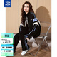 唐獅（TonLion）2025秋女長(cháng)袖拼接運動(dòng)針織立領(lǐng)休閑套裝