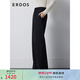 ERDOS 經(jīng)典百搭透氣修身直筒褲抗皺挺括厚實(shí)保暖女褲休閑褲 黑灰 S 155/64A