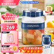 摩飛電器（Morphyrichards）榨汁機小型 二代便攜榨汁杯無(wú)線(xiàn)可碎冰榨汁杯家用大容量蔬菜水果榨汁機多功能冷萃杯女神節禮物 榨汁直飲雙蓋【不卡食可碎冰】輕奢藍