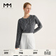 麥檬MM商場(chǎng)同款24年春新品綿羊毛灰色毛針織衫毛衣女5F2130901 深灰 S