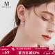 Mck 粉色仿貓眼石愛(ài)心耳環(huán)女心形耳釘三八婦女節禮物