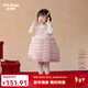 歐姆熊女童連衣裙秋冬季2025新款女寶寶周歲禮服兒童冬裝洋氣小公主裙子 粉色【加絨款】 120 120cm