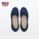 MUJI女式 不易沾水 絲帶芭蕾鞋（女士）鞋子 平底鞋 EJA18A4S 藏青色 37 235mm /37碼 (2.0)
