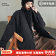 馬登 大翻領(lǐng)棉衣女冬季保暖百搭慵懶棉服休閑簡(jiǎn)約通勤面包服上衣外套 墨黑 (寬松版型，建議拍小一碼) M