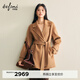 伊芙麗（eifini）朱珠代言羊毛羊絨高支微闊中長(cháng)毛呢外套大衣2025冬裝 駝色 28山羊絨 中長(cháng)款 L 110-125斤