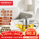 金灶（KAMJOVE）耐熱玻璃泡茶壺飄逸杯304不銹鋼過(guò)濾茶具花茶杯花茶壺大容量套裝 A-08 800ml